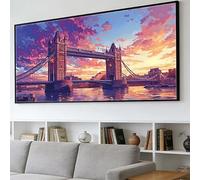 Diamond Painting Atardecer Diamond Painting Adultos Grande Tamaño Kit Completo 50x150cm, DIY Pintura Diamante Puente De Londres 5D Cristal Arte Bordado Punto de Cruz, Mosaico Manualidades, O-170Y