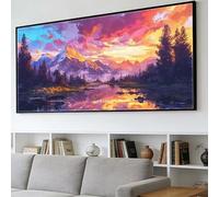 Diamond Painting Atardecer Diamond Painting Adultos Grande Tamaño Kit Completo 70x210cm, DIY Pintura Diamante Montaña Nevada 5D Cristal Arte Bordado Punto de Cruz, Mosaico Lienzo Manualidades, O-302Y