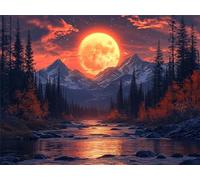 Diamond Painting Atardecer Pintura de Diamante Punto de Cruz Kit Completo Paisaje Dibujos con Diamantes, Pintura Diamante Adultos 5D Pintar con Diamantes, Regalo Mujer, Home Decoration, 30x40cm m-554