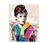 Diamond Painting Audrey Hepburn Diamont Painting 5D Taladro Completo Cristal Manualidades Diamond Painting Kit Completo Rhinestone Bordado Punto de Cruz Diamante Decoración de Pared