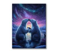 Diamond Painting Aurora, 5D Diamond Painting Adultos, Manualidades Adultos Cuadro Diamantes Para Principiante, DIY Pintura De Diamante Oso, Navidad Decoracion, Regalos para Mujer 80x110cm 0h-278