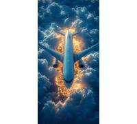 Diamond Painting AvióN, DIY 5D Diamond Painting Kit Nube, 5D Pintura Diamante Cuadro Diamantes DIY Full Drill Round Ricamo a Punto Croce Painting per Decorazioni Casa Pareti, Regalo 60x120cm 3-VS99