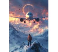 Diamond Painting AvióN, DIY 5D Diamond Painting Kit PáJaro, 5D Pintura Diamante Cuadro Diamantes DIY Full Drill Round Ricamo a Punto Croce Painting per Decorazioni Casa Pareti, Regalo 60x90cm P-5J46