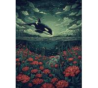 Diamond Painting Ballena, 5D Diamond Painting Adultos Mundo Submarino, DIY Manualidades Adultos, Dibujos con Diamantes Punto de Cruz Kit, Pintura de Diamante para Decoracion Hogar 40X50cm 4-3911