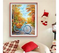 Diamond Painting Bicicleta Diamond Painting Adultos Girasol DIY Cristal de Estrás Pintura por Manualidades, Kit de Punto de Cruz, Puzzle de Diamantes, Crafts Para Navidad Decoración 60x80cm J0-27