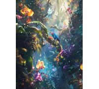 Diamond Painting Bosque Diamond Painting Adultos, 5D Cuadro Diamantes Loro Pintura Diamante Manualidades Niños, DIY Crystal Bordado Punto de Cruz Kit Completo, Decoración Hogar Regalo 30x45cm 6X-881