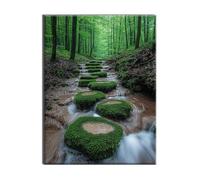 Diamond Painting Bosque Río Diamond Painting Adultos, 5D DIY Pintura de Diamante Kit para Bordado, Kit de Arte Manualidades de Diamantes Cristal, Home Decoration Navidad Halloween 100x135cm J-g-378