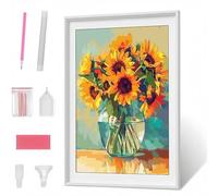 Diamond Painting Botella Flor Pintura de Diamante para Adultos y Niños, Diamond Painting Kit Completo Accesorios DIY 5D Cuadro Punto de Cruz Bordados Manualidades Decoracion Pared 30x40CM PJY1 Z-B