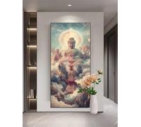 Diamond Painting Buda, 5D Diamond Painting Adultos Paisaje DIY Pintar por Numeros Kit for Niños Beginners, Square Full Drill Dibujos con Diamantes Art, Decoración De Pared Del Hogar 50x110cm T1183