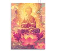 Diamond Painting Buda Diamond Painting Adultos Niños Kit Loto, Pintura Diamante Punto de Cruz 45x55cm, DIY 5D Rhinestones Bordado Cuadros, Pintura de Diamante Para Decoración De Pared Del Hogar z25f