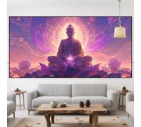 Diamond Painting Buda Diamond Painting Grande 100x300cm,2025 Nuevo Bricolaje Diamantes Manualidades Adultos Flor Manualidades Niña,Punto de Cruz Bordado Pintura de Diamante Kits Decoración QO-1127