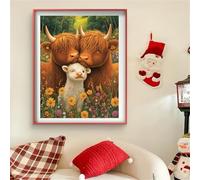 Diamond Painting Buey Diamond Painting Adultos Crisantemo DIY Cristal de Estrás Pintura por Manualidades, Kit de Punto de Cruz, Puzzle de Diamantes, Crafts Para Navidad Decoración Casa 50x150cm J0-59