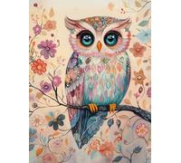 Diamond Painting Búho 50x70cm Diamond Painting Adultos Color, 2025 DIY Full Drill Manualidades Adultos Pintura de Diamante, 5D Cristal Punto de Cruz Cuadro Diamantes Kits para Decoracion Hogar Q-1129T