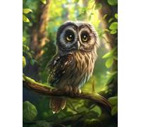 Diamond Painting Búho Diamond Painting Adultos, 5D Cuadro Diamantes Árbol Pintura Diamante Manualidades Niños, DIY Crystal Bordado Punto de Cruz Kit Completo, Decoración Hogar Regalo 60x80cm 6X-931