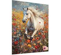 Diamond Painting Caballo Diamond Painting Adultos Flor Dibujos con Diamantes Kit 5D Pintura de Diamante Manualidades Adultos DIY Pintar con Diamantes Punto de Cruz para Decor Hogar 40x50cm M-57
