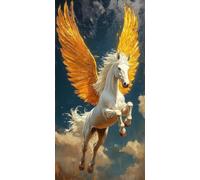 Diamond Painting Caballo, DIY 5D Diamond Painting Kit Animal, 5D Pintura Diamante Cuadro Diamantes DIY Full Drill Round Strass Ricamo Painting per Decorazioni Casa Pareti, Regalo 100x200cm Y-1125