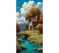 Diamond Painting Cabina, Diamond Art Bordado Punto de Cruz Kit Completo Nube Manualidades Adultos Pintura de Diamante 50x100 cm, Cuadro Diamantes para Cuadros Decoracion Salon Modernos Regalo DZSH3005