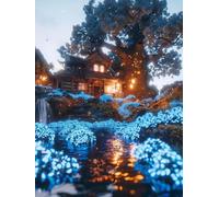 Diamond Painting Cabina Diamond Painting Adultos, 5D Cuadro Diamantes Árbol Pintura Diamante Manualidades Niños, DIY Crystal Bordado Punto de Cruz Kit Completo, Decoración Hogar Regalo 80x110cm 6X-875