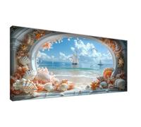 Diamond Painting Caparazón Diamond Painting Adultos Grande XXL Bote DIY Pintura Diamante Punto de Cruz Cristal Art, Cuadros de Diamantes para Hacer para Decoración Pared, Regalo Mujer 50x100 cm 0Z-578