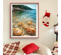 Diamond Painting Caparazón Diamond Painting Adultos Mar DIY Cristal de Estrás Pintura por Manualidades, Kit de Punto de Cruz, Puzzle de Diamantes, Arts and Crafts Para Navidad Decoración 30x50cm J0-61