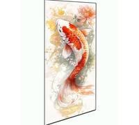 Diamond Painting Carpa Koi, 5D Animal Diamond Painting Adultos Kit, Kit Manualidades Adultos Pintura con Diamante, DIY Punto de Cruz Cuadros Diamante, Decoración De Pared Del Hogar 60x120cm 0R-850