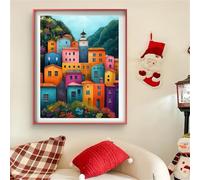 Diamond Painting Casa Diamond Painting Adultos Flor DIY Cristal de Estrás Pintura por Manualidades, Kit de Punto de Cruz, Puzzle de Diamantes, Arts and Crafts Para Navidad Decoración 50x70cm J0-83