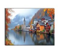 Diamond Painting Casas Río Manualidades Adultos Pintura de Diamantes Kit Punto de Cruz, DIY Cristal Pintura De Diamante, Halloween Decoracion, per Home Navidad Decoration, Regalo 100x135cm J-g-411