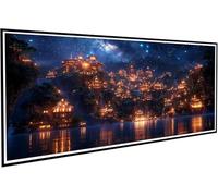 Diamond Painting Castillo Pintura Diamante Adultos, 5D Dibujos con Diamantes Cielo estrellado Cuadros Diamantes, 45x90cm Diamond Art Bordado Punto de Cruz Puzzle Manualidades, Decoración Pared J2-443
