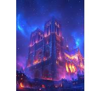 Diamond Painting Catedral De Notre Dame, 5D Diamond Painting Kit Paisaje, DIY Cuadro Diamantes Embroidery Kit Pintura Diamante Bordado Principiantes DIY Full Drill Cuadrado Pintura 60x90cm K-SN983