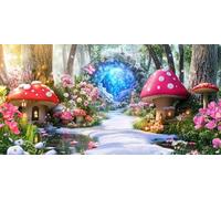 Diamond Painting champiñón,5D Diamond Painting Adultos Manualidades,flor Pintura Diamante Punto de Cruz Pintura Kit,Artes Artesanal para Decoracion Navidad Decoracion Salon,Regalo 50 x 100 cm D-380