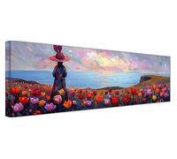 Diamond Painting Chica Diamond Painting Adultos Grande XXL 300x100cm, Pintura de Diamante Campo De Flores Dibujos con Diamantes, DIY Mosaicos Infantiles Kit Bordado para Decoracion Hogar Pared F1-101