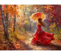 Diamond Painting Chica Diamond Painting Adultos Otoño Diamond Art club, Pintura Diamante Kits por Número,Diamante Rhinestone Bordado de Arte Painting para Decoración Hogar Regalos 50x60cm -L530