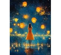 Diamond Painting Chica Dibujos Con Diamantes, DIY Pintura De Diamantes Para Adultos, Historietas Diamond Painting Kit Completo Cristal Mosaico Manualidades Para Decoración Pared Hogar 50x70cm - 1F690
