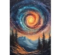 Diamond Painting Cielo Estrellado, DIY 5D Diamond Painting Kit MontañA, 5D Pintura Diamante Cuadro Diamantes Kit Bordado Principiantes DIY Full Cuadrado Embroidery Decorazioni Casa 50x80cm 4-1927