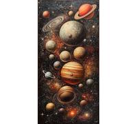Diamond Painting Cielo, Tierra Diamond Art Kit Completo Pintar con Diamantes, Pintura Diamante Manualidades Adultos Rhinestone Bordado de Punto de Cruz Principiante, Pared Decoración 70x140cm A-0939