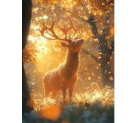 Diamond Painting Ciervo, DIY 5D Diamond Painting Kit OtoñO, 5D Pintura Diamante Cuadro Diamantes Kit Bordado Principiantes DIY Full Cuadrado Embroidery per Decorazioni Casa Pareti 60x90cm I-IO33