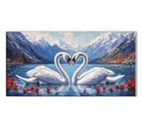 Diamond Painting Cisne Cordillera, 5D Diamond Painting Adultos, Manualidades Adultos DIY Cristal Pintura de Diamante, Kit de Bordado Punto de Cruz, Cuadros Decoracion Salon Hogar 100x200 cm J26-11532