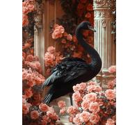 Diamond Painting Cisne, DIY 5D Diamond Painting Kit Flor, 5D Pintura Diamante Cuadro Diamantes Kit Bordado Principiantes DIY Full Cuadrado Embroidery per Decorazioni Casa Pareti 60x90cm T-AN67