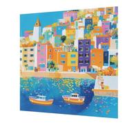 Diamond Painting Ciudad Diamond Art Océano Dibujos con Diamantes Cuadro Pintura Diamante Kit Completo Adultos Niño 5D DIY Punto de Cruz Mosaico Cristal Painting, Decoracion Hogar Pared 45x45 cm s0060