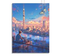 Diamond Painting Ciudad Diamond Painting Adultos Niños Kit Paisaje, Pintura Diamante Punto de Cruz 40x50cm, DIY 5D Cristal Bordado Cuadros, Pintura de Diamante Para Decoración De Pared Del Hogar z7f