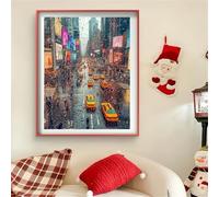 Diamond Painting Ciudad Diamond Painting Adultos Taxi DIY Cristal de Estrás Pintura por Manualidades, Kit de Punto de Cruz, Puzzle de Diamantes, Arts and Crafts Para Navidad Decoración 40x60cm J0-35