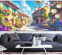 Diamond Painting Ciudad Diamond Painting niños Globo Aerostático Pintura Diamante de Bordado para Principiantes,DIY Pintura Diamantes Completo Cristal Puzzle,Punto Cruz Adultos,Regalos 60x120cm LT-7