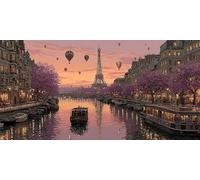 Diamond Painting Ciudad Manualidades Adultos, DIY Kit Punto de Cruz Para Adultos, Torre De Hierro Diamond Painting Kit Completo Cristal Mosaico Manualidades Para Decoración 80x40cm - SW2511794