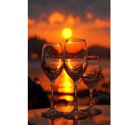 Diamond Painting CóCtel Diamond Painting Adultos Atardecer 5D Punto de Cruz Diamantes para Manualidades Pintura Diamante Kit Completo, DIY Pintura con Diamantes, para Decoración Hogar 70x105cm X-998