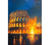 Diamond Painting Coliseo, 5D Diamond Painting Kit Roma, DIY Cuadro Diamantes Embroidery Kit Pintura Diamante Bordado Principiantes DIY Full Drill Cuadrado Pintura Decorazioni Pareti 30x40cm 1-1O18L