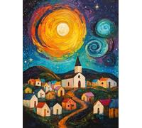 Diamond Painting Color 50x70cm Diamond Painting Adultos Ciudad, 2025 DIY Full Drill Manualidades Adultos Pintura de Diamante, 5D Cristal Punto de Cruz Cuadro Diamantes Kits para Decoración Q-1151T