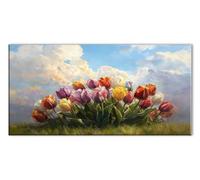 Diamond Painting Color Tulipán, 5D Diamond Painting Adultos, Manualidades Adultos DIY Cristal Pintura de Diamante, Kit de Bordado Punto de Cruz, Cuadros Decoracion Salon Modernos 20x40 cm J26-11906