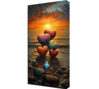 Diamond Painting Corazón Diamond Painting Adultos, DIY Cuadros Diamantes paisaje Kit de Pintura Diamante Adultos Principiantes Mosaico Manualidades para Pared Decoracion Hogar,Regalo 90x180 CM Y6-1023