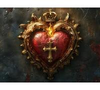 Diamond Painting CorazóN Diamond Painting Adultos Flame, 5D DIY Manualidades Adultos Kit Punto de Cruz, Cuadro Diamantes Cristal Artes Bordado Kit, pour Decoracion Navidad, Regalo Mujer 40x50cm 0-1491