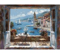 Diamond Painting Costero Diamond Painting Kit para Adultos, Paisaje Kit de Pintura de Diamante para Adultos, Cristal Pintura de Diamante, DIY Niños Regalo Navidad, Decoración de Pared 40x50cm H-2444